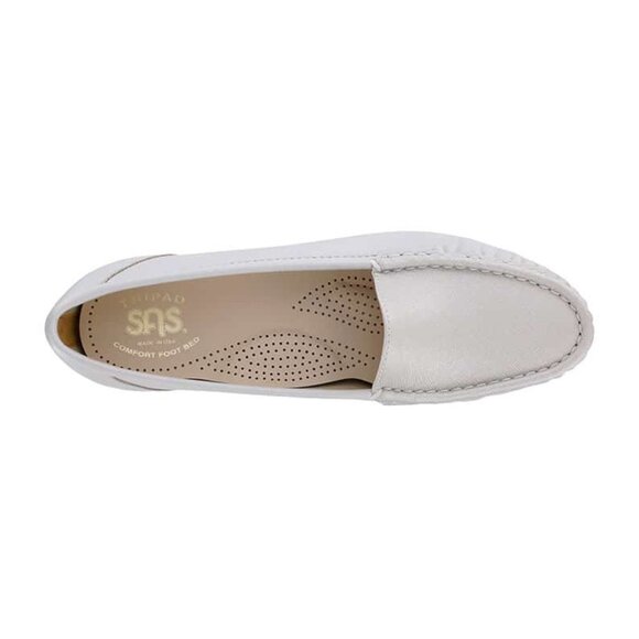 SAS Simplify Moccasin Size  8S (narrow, petite) Silver Cloud - Picture 1 of 7